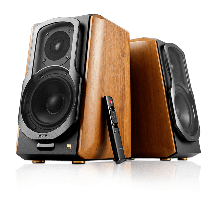 Edifier: S1000MKII Actieve Boekenplank Speakers 2 stuks - Zwart/Bruin
