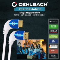 Oehlbach: Ultra high-speed HDMI kabel 90°-stekker - 3M - Wit