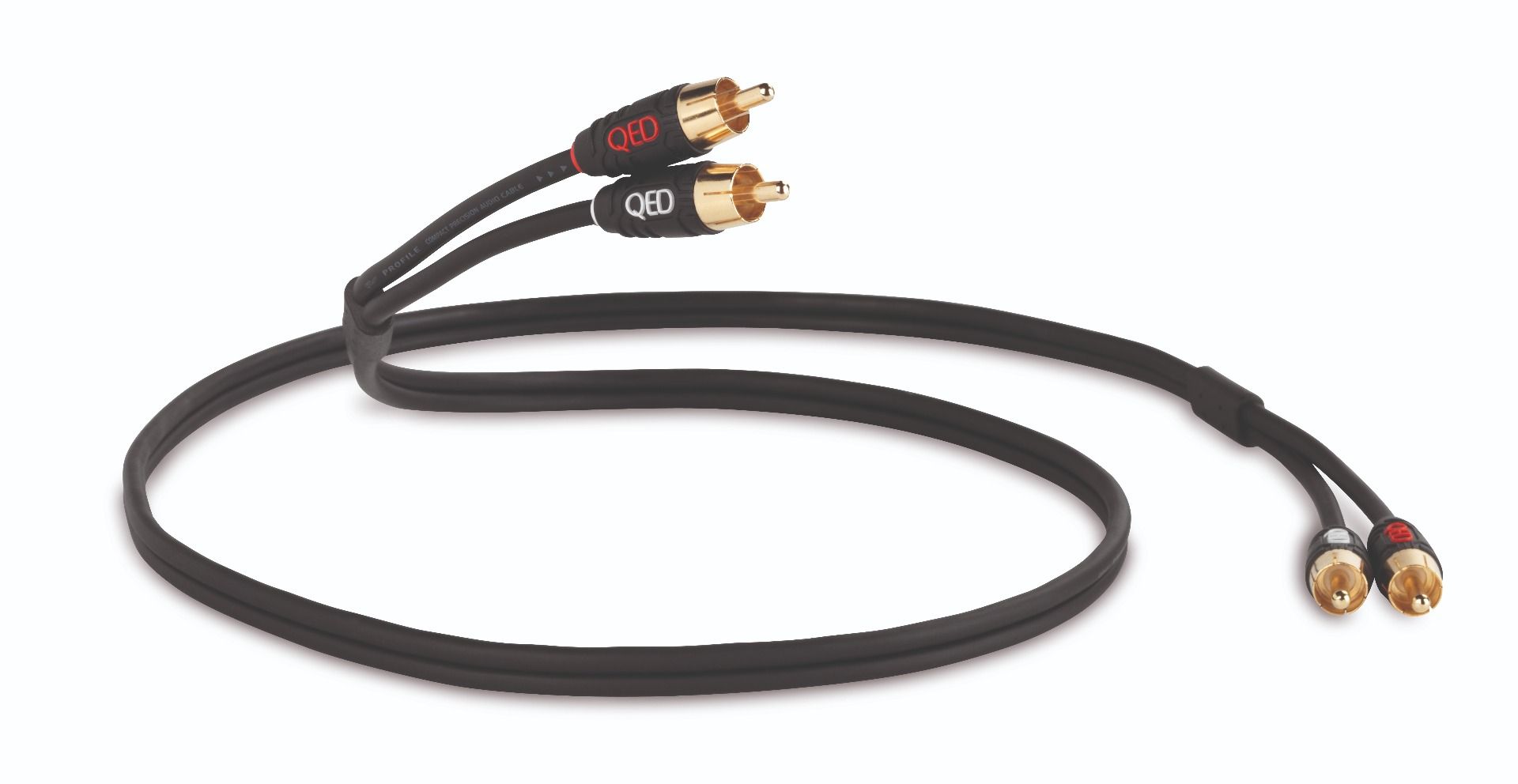 QED: Profile Audio RCA Tulp Kabel 2,0 Meter - Zwart